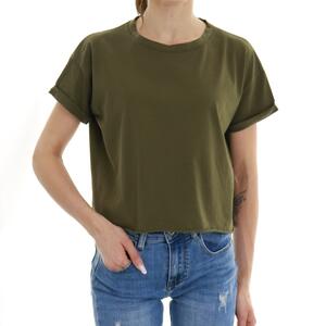 T-SHIRT CROP MILITARE